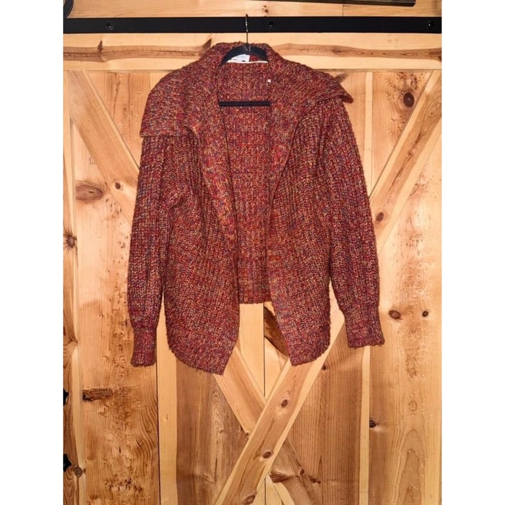 True Craft Colorful Chunky Knit Cardigan Sweater Multicolor Plus 0X Cozy Boho